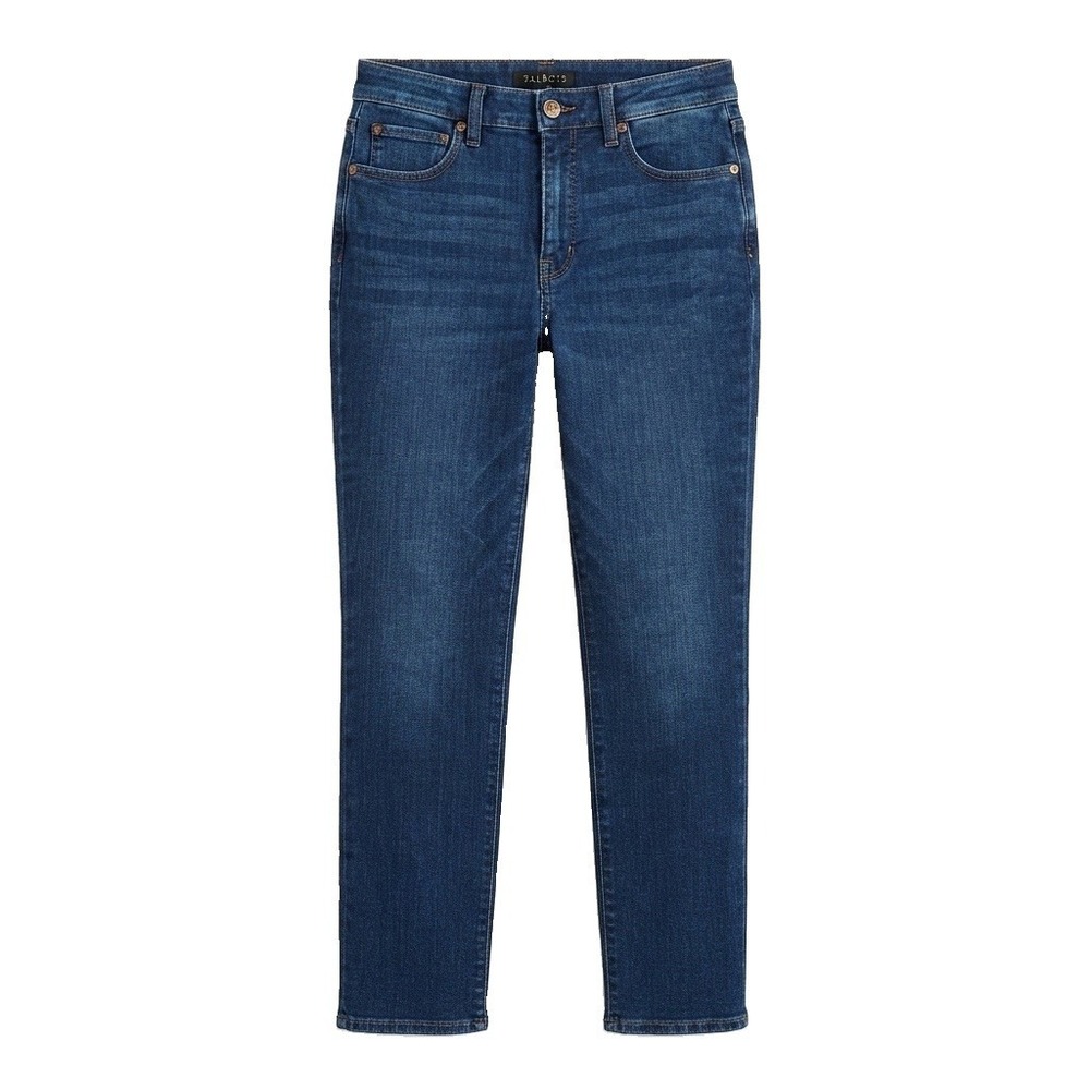 Talbots Womens Petite 6P Straight Leg Denim Cotton Jeans Blue Stretch 5-Pocket